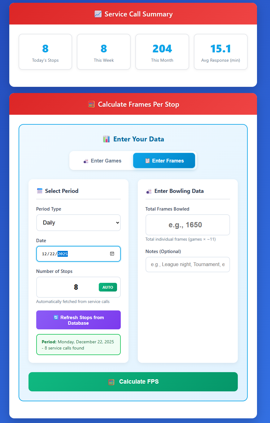 Frames Per Stop Tracking